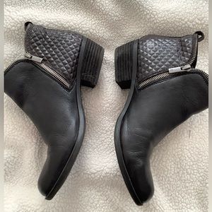 Lucky Brand, black leather booties, 8.5